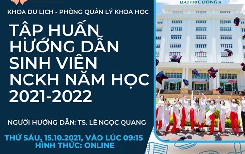 Tập huấn hướng dẫn sinh viên NCKH năm học 2021-2022 Khoa Du Lịch